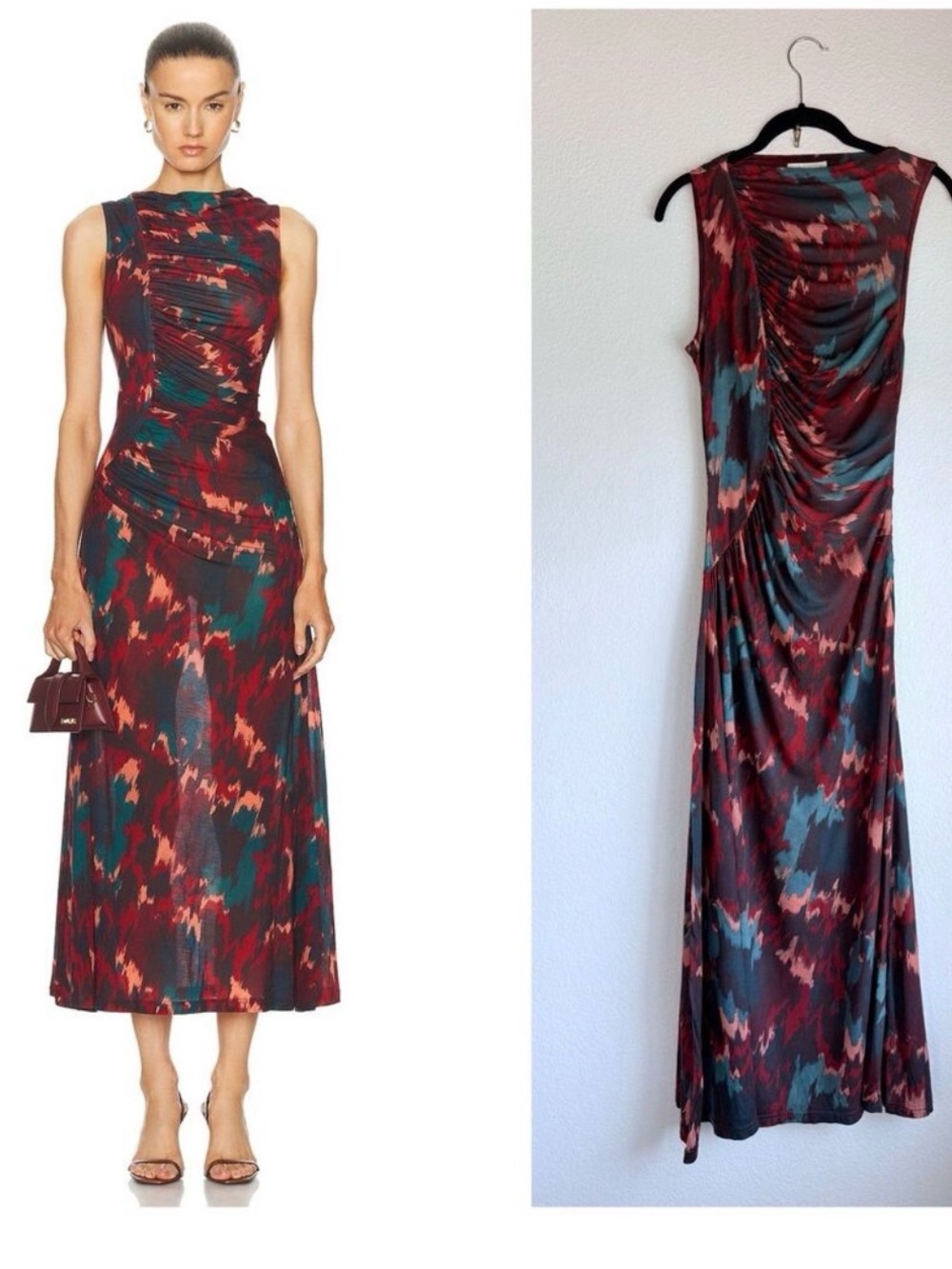 Ulla Johnson Livia Asymmetric Neckline Sleeveless Maxi Dress in Ametrine Size S